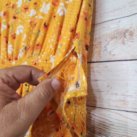 Idyllwind by Miranda Lambert Floral Flare Sleeve Blouse Size XS/TP Button Front - Picture 16 of 16